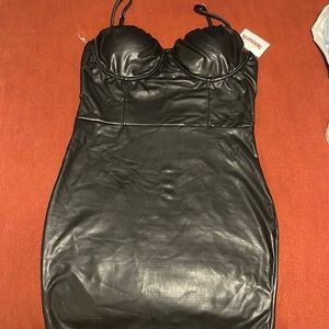 Black leather Shinestar dress